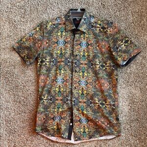 Vibrant Patterned Short Sleeve Shirt